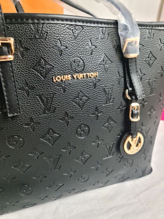 Torba duza Jet Set damska Louis Vuitton monogram czarna