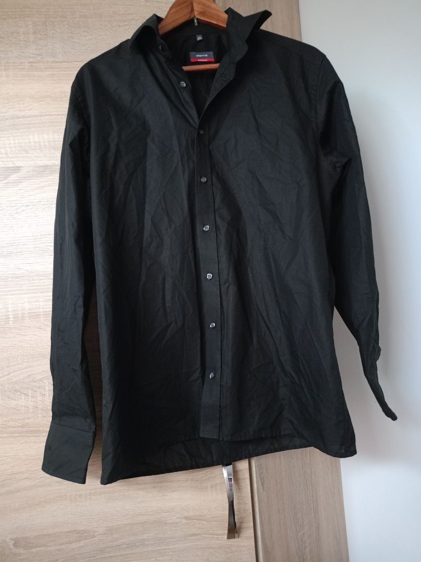 Koszula męska czarna elegancka L xl