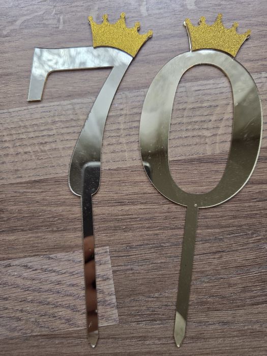 Złoty topper na tort/ do bukietu 70