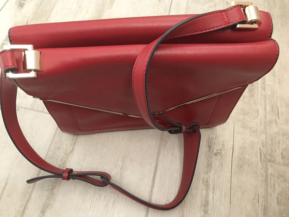 Zara city bag червона сумка zara