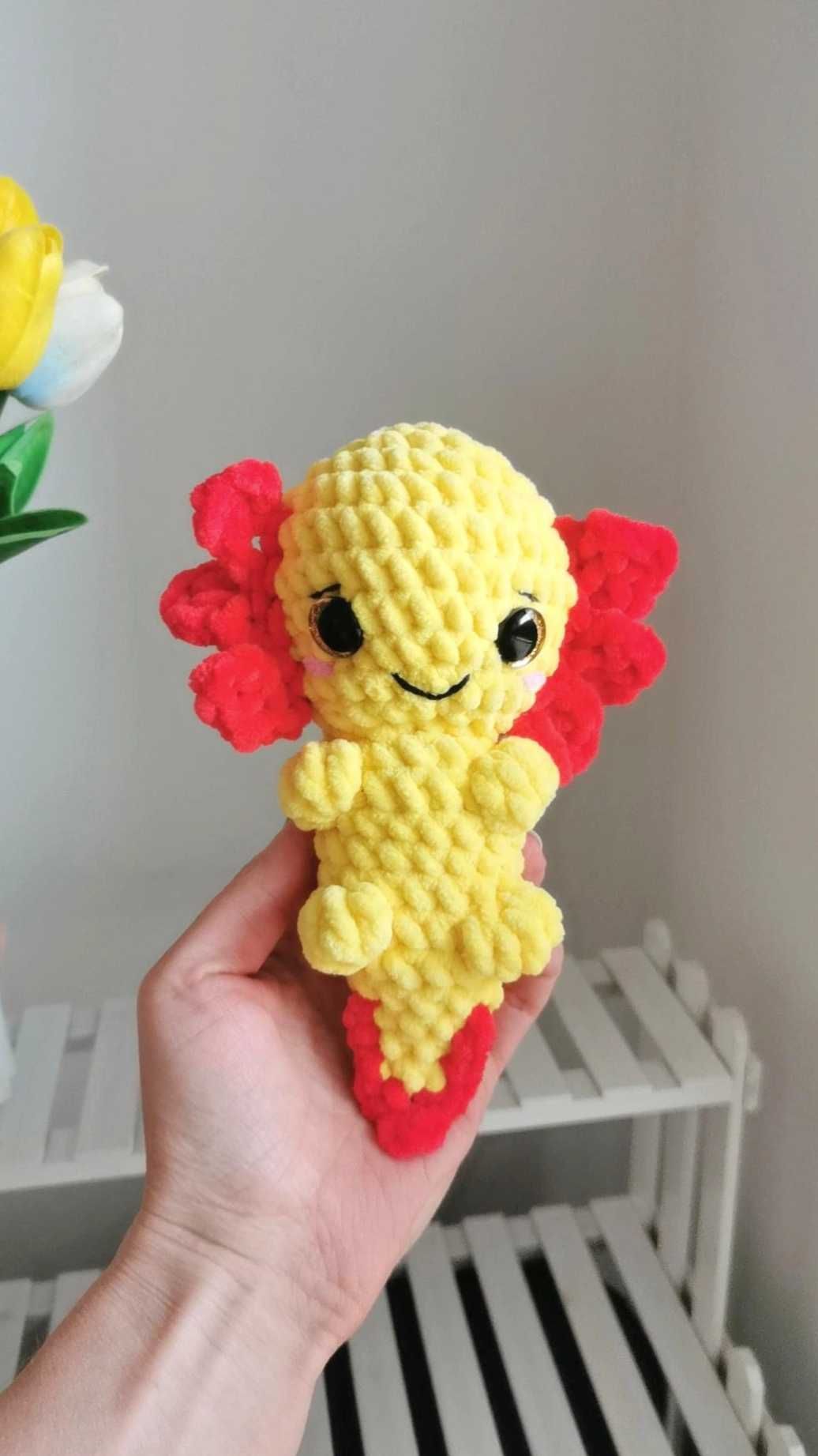 Aksolotl na szydełku handmade