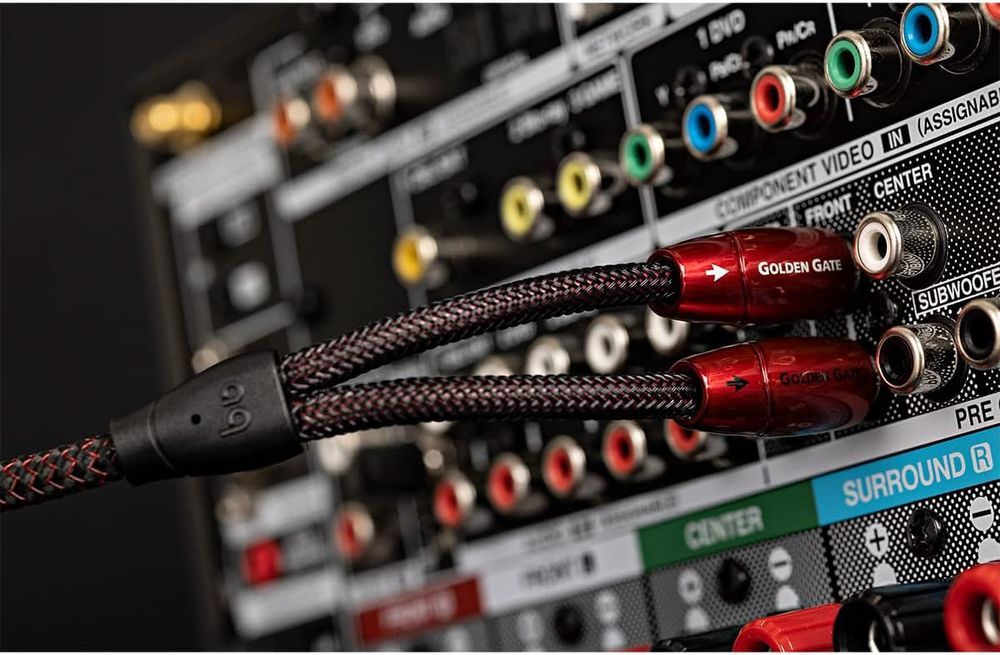 AudioQuest 1m Golden Gate RCA kabel audio 2 x RCA Czarny