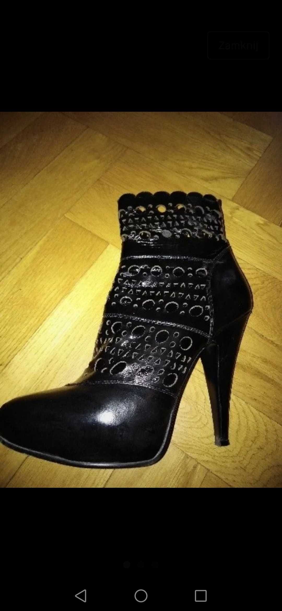 Skórzane buty na platformie rozm.38