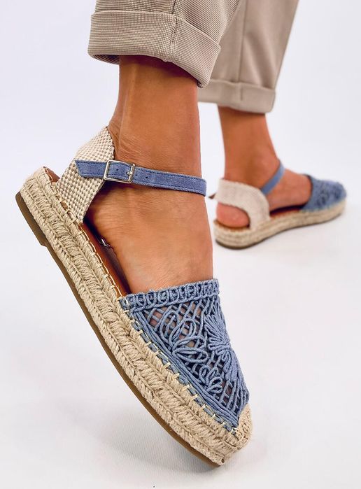 Sandałki Ażurowe Espadryle Premat Denim Blue