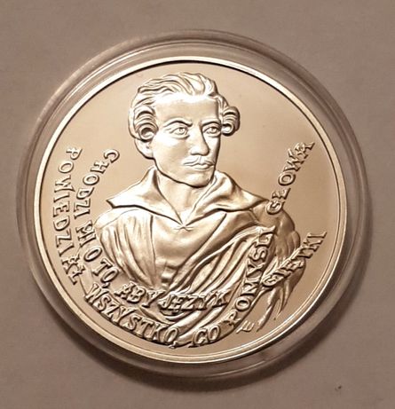 Moneta srebrna 10zł- Juliusz Słowacki