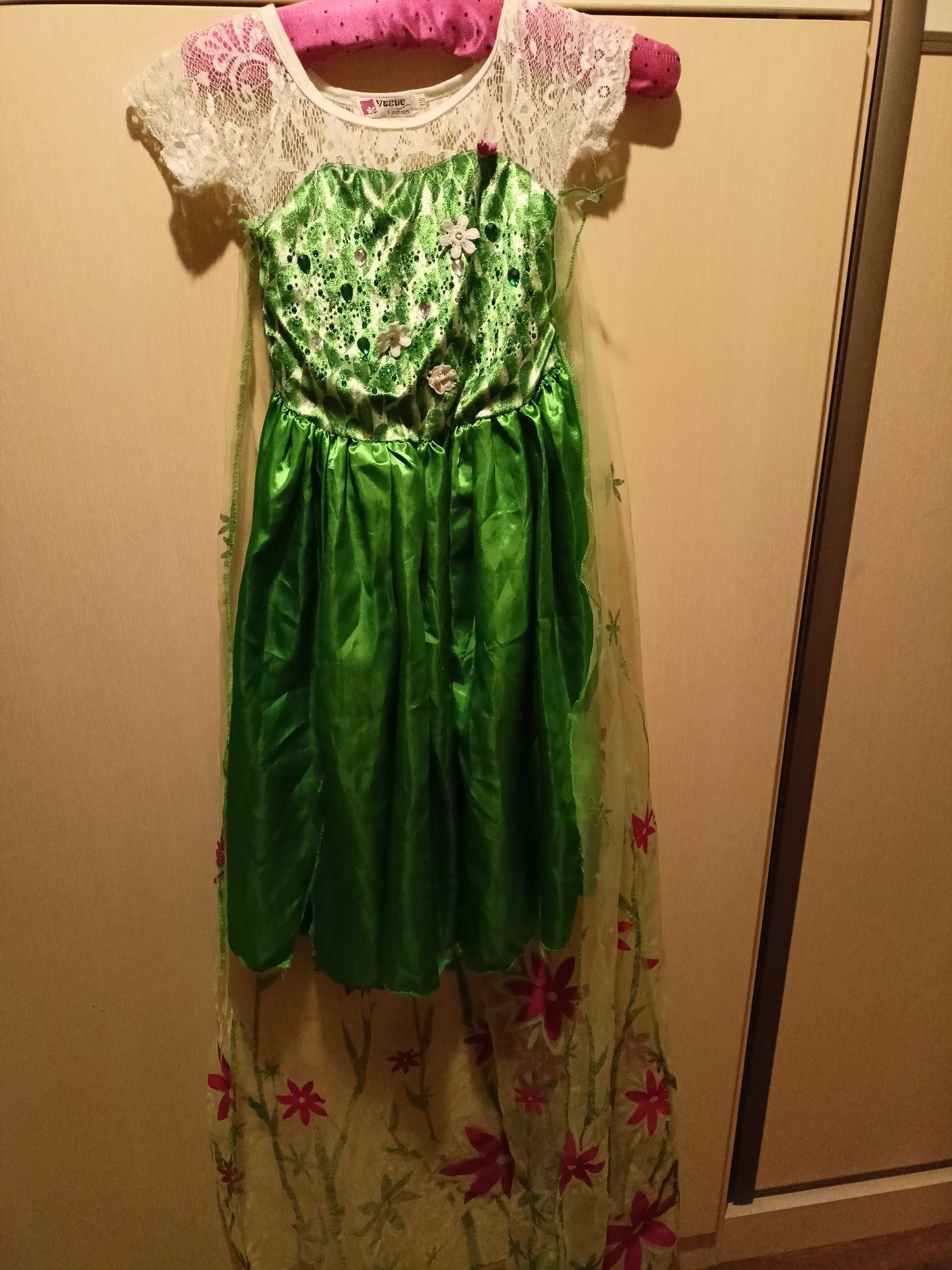 kostium strój przebranie na bal sukienka elza Anna frozen 110 116
