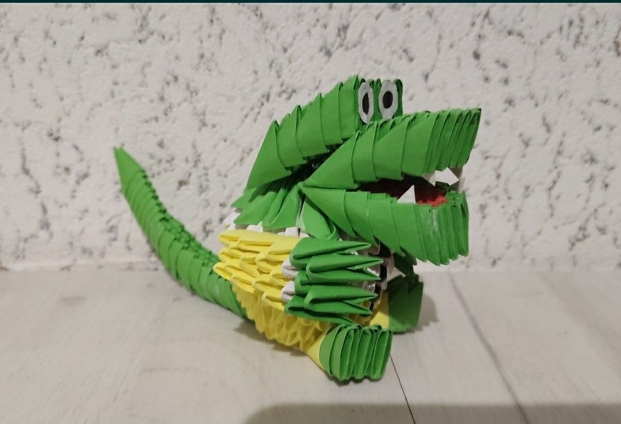 Krokodyl origami modułowe 3D