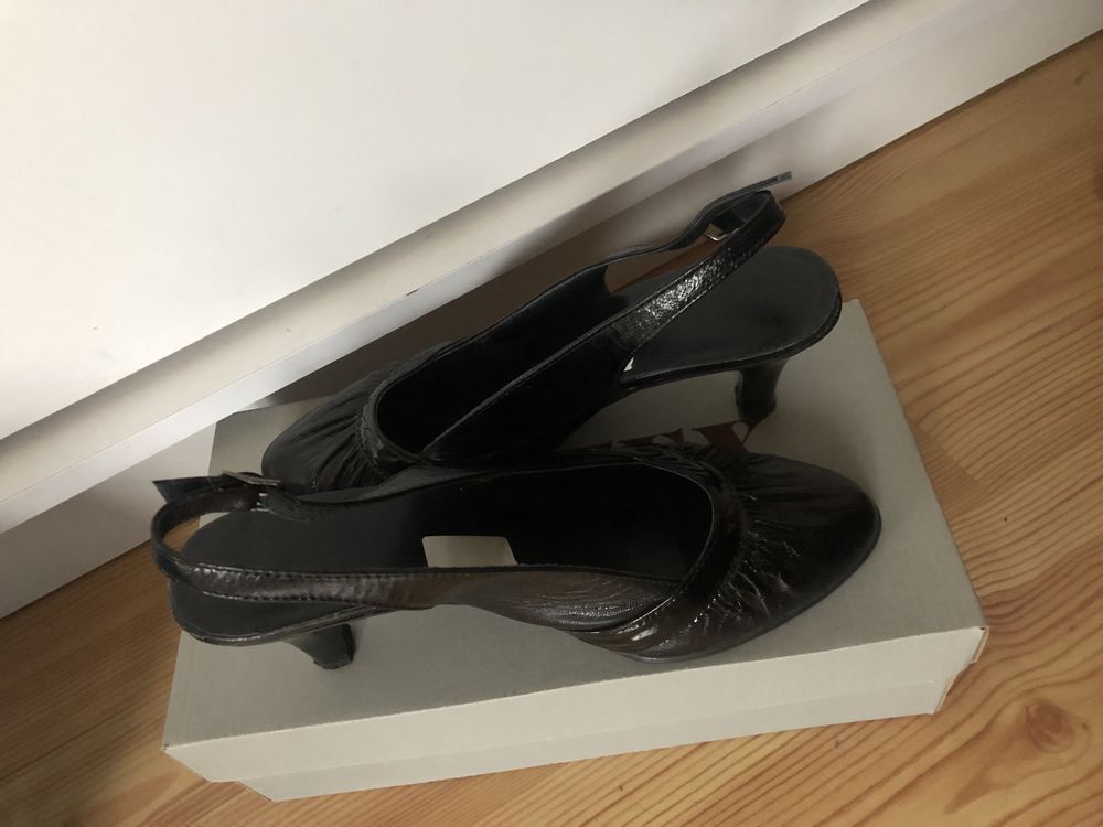 Buty czółenka damskie czarne skóra naturalna skórzane 36 j nowe Dantex