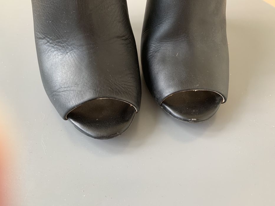 Черные кожаные мюли Mango, туфли на каблуке без задника