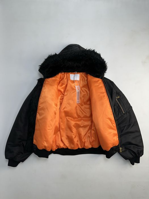 Бомбер чорний меховий з мехом аляска куртка черная MA1 opium archive M