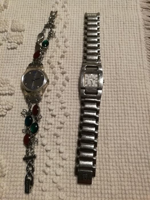 2 relógios de senhora swatch e festina