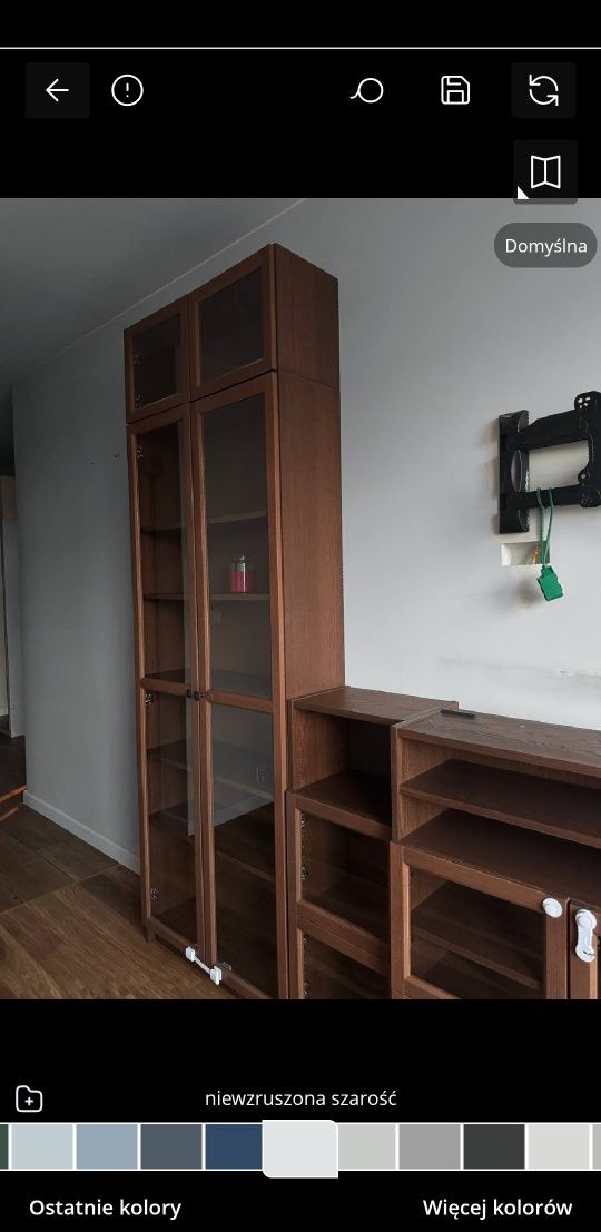 Zestav mebli RTV, komoda, witryna, półki, szafka RTV