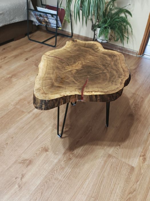 Stolik kawowy z plastra dębowego