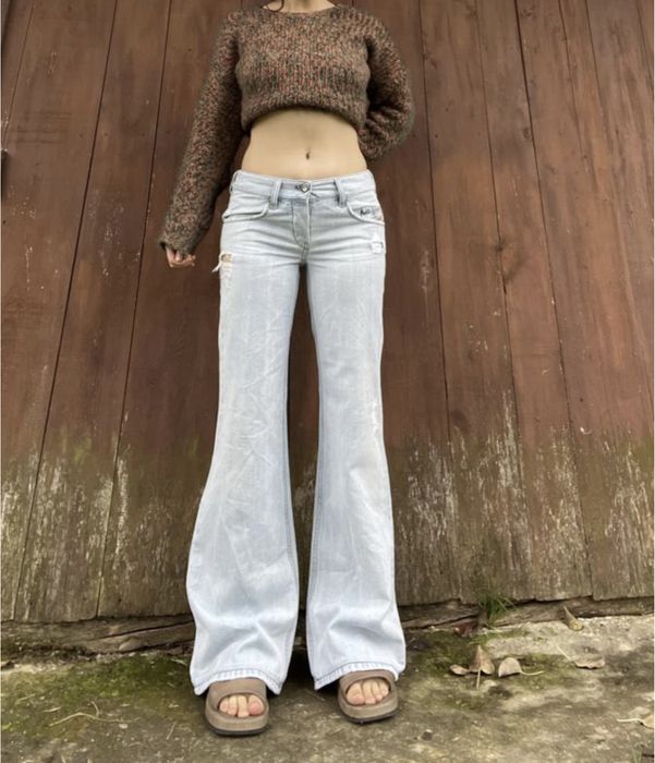 Джинсы низкая талия широкие винтаж клеш bootcut baggy 2000s 90s y2k