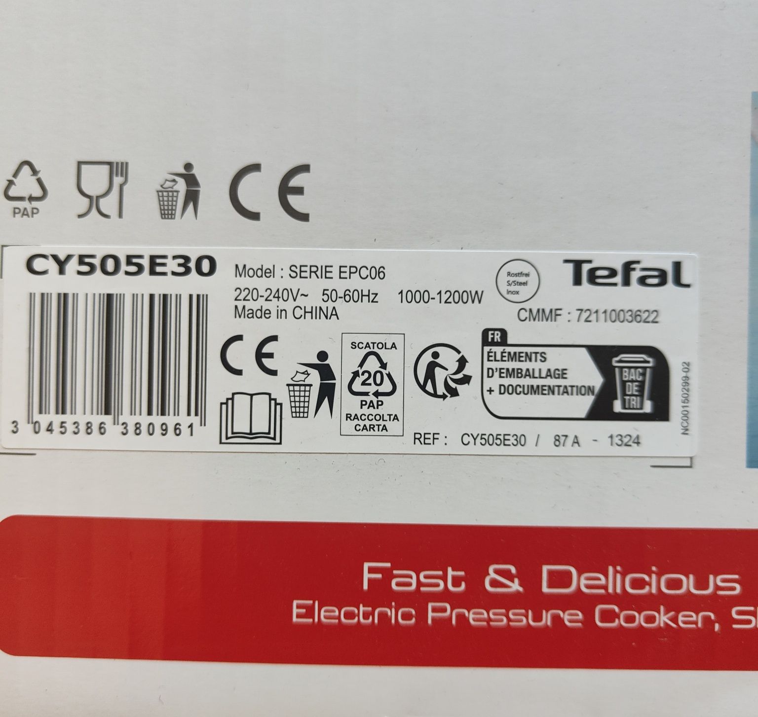 Multicooker szybkowar Tefal Core Range. Nowy.

Model: CY505E