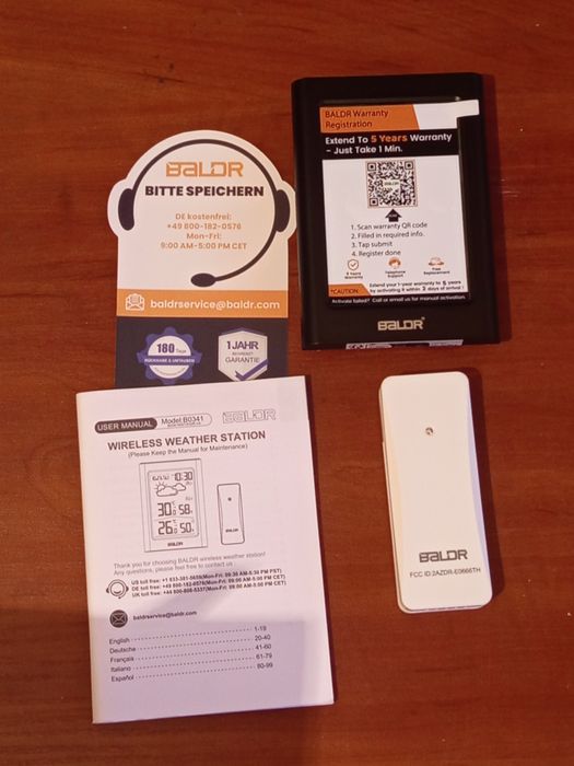 Stacja Pogodowa BALDR B0341 – Bezprzewodowa, Duży Wyświetlacz