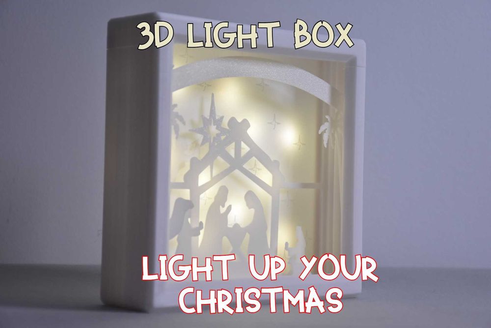 Caixa de luz de Natal de presépios com Jesus, com RGB ou cor branca