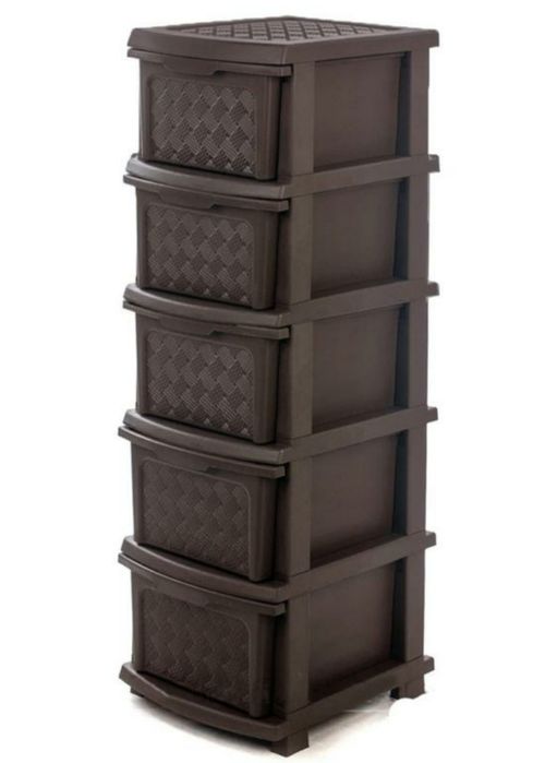 Коричневый пластиковый органайзер на 5 ярусов для хранения школьных