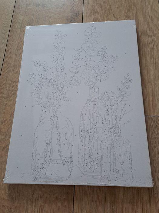 Obraz do malowania na płótnie według liczb 30x40cm- Zestaw Kwiaty w Wa