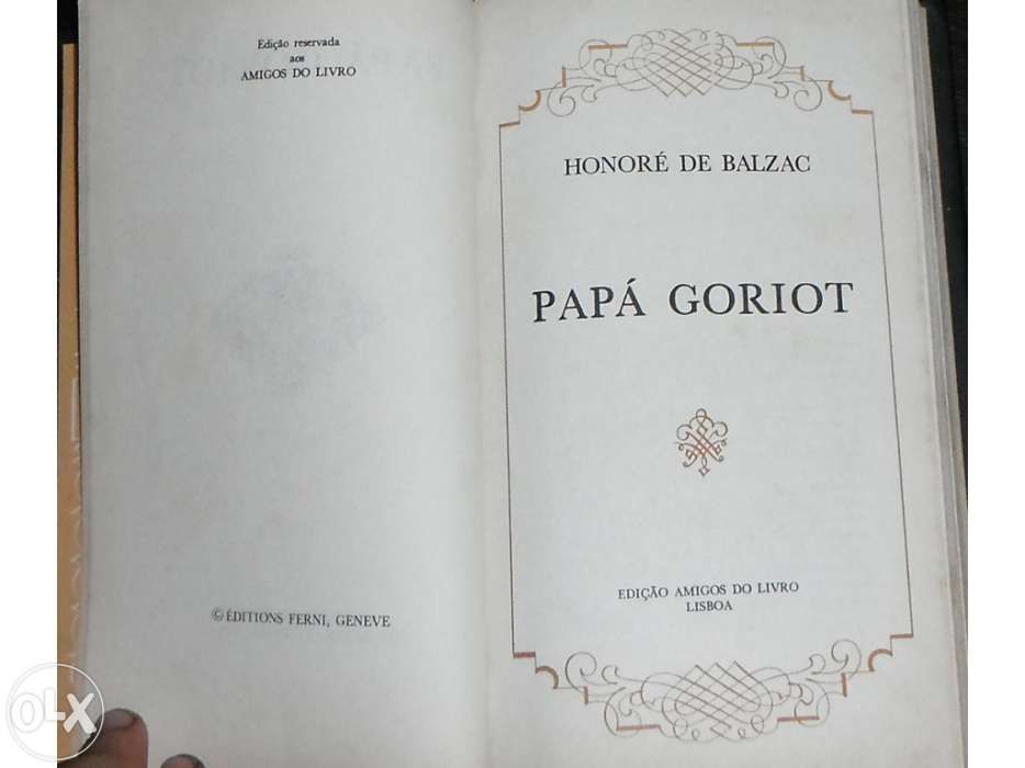 Livro de Balzac (O Papá Goriot)