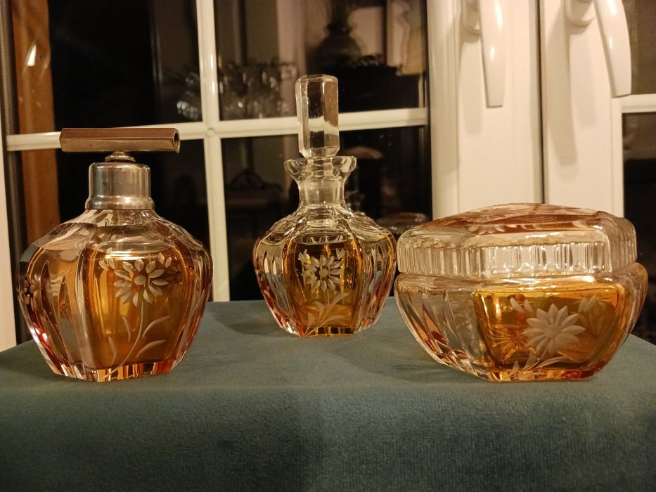 Art deco huta Julia zestaw toaletowy