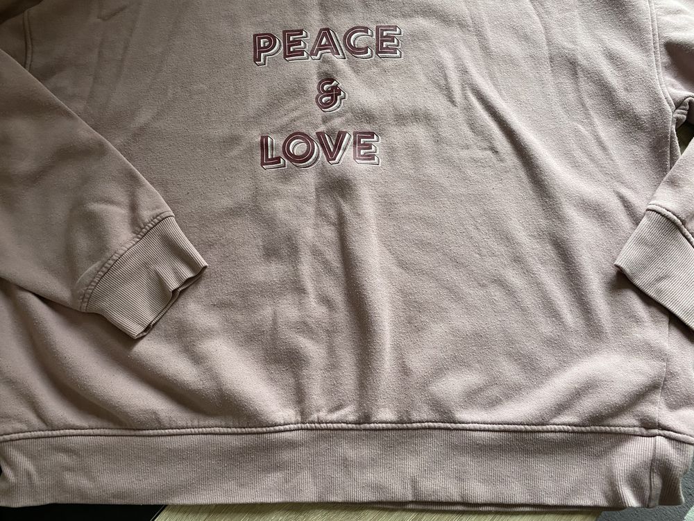 Różowa bluza peace&love primark pudrowy róż 42/44