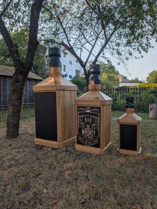 Barek na alkohol lity dąb butelka whisky bar na alkohol 135 cm