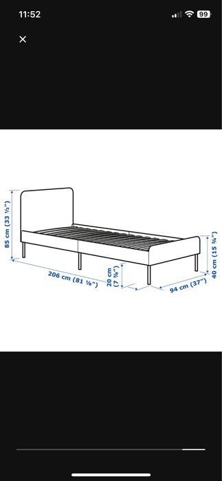 Cama solteiro Slattum Ikea