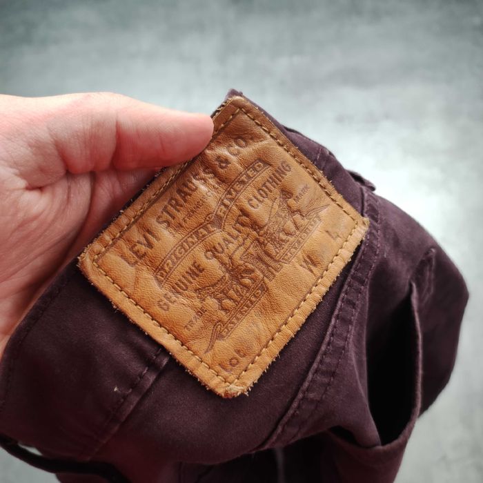 MĘSKIE Spodnie PREMIUM Eleganckie Chino Jeans Levis Materiał Bordowe