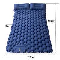 Двомісний надувний каремат з подушкою (196х125х9 см), Синій