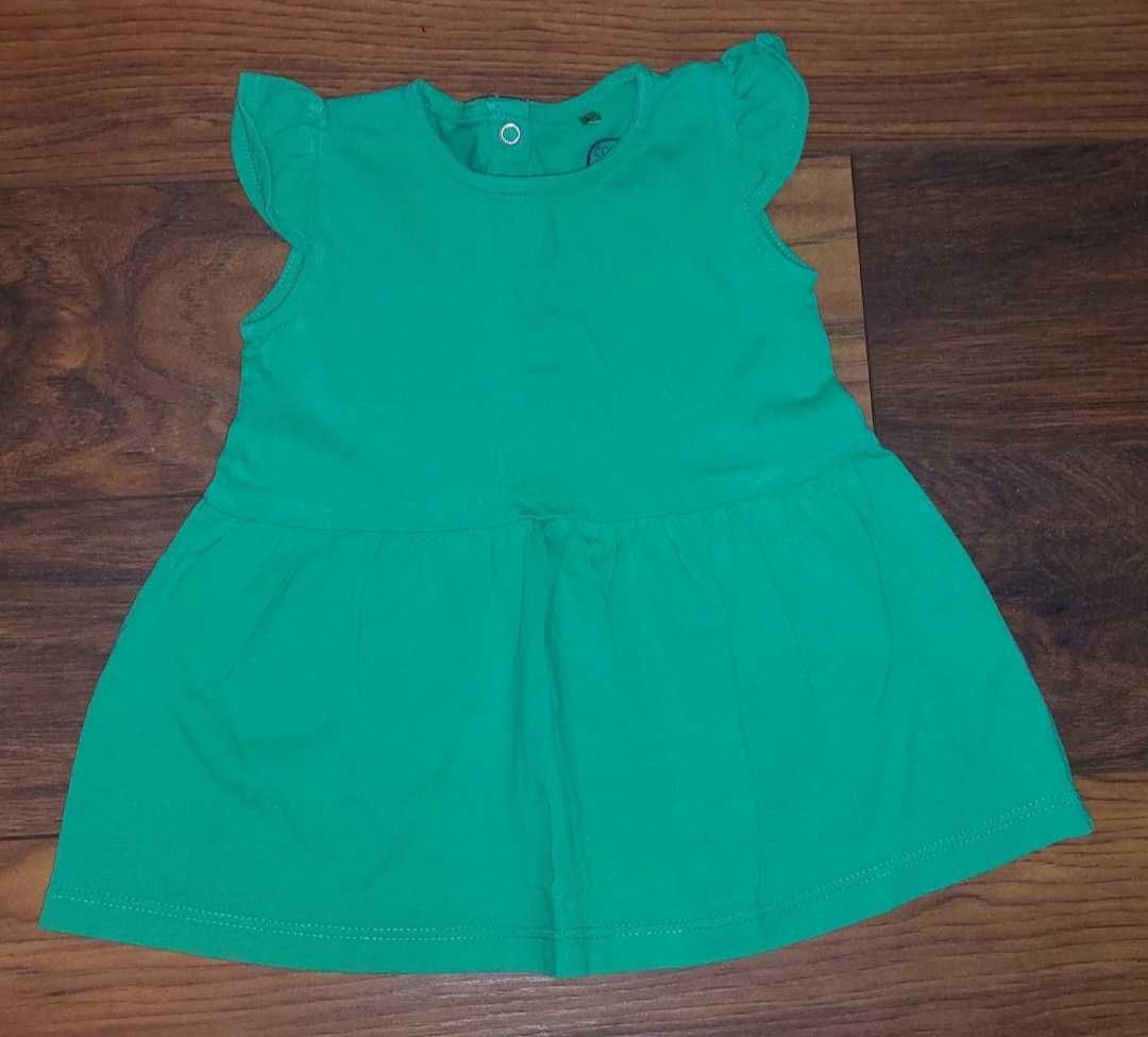 Cool Club, Sukienka dziewczęca bez rękawów, zielona, rozmiar 68
