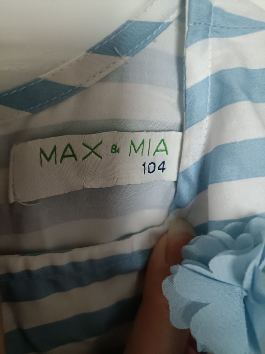 Sukienka dziewczęca bialo-niebieska Max&Mia