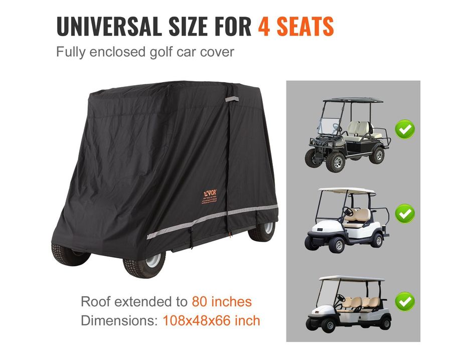 POKROWIEC na WÓZEK GOLFOWY dla 4 osób Wodoodporny z Poliestru 600D