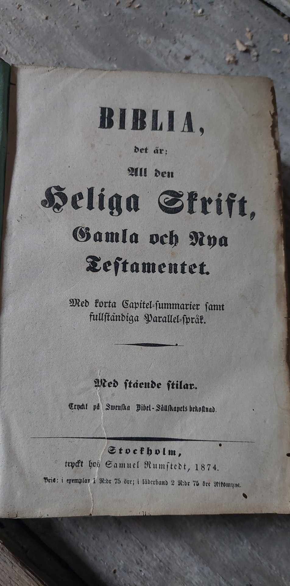 Biblia szwedzka antyk