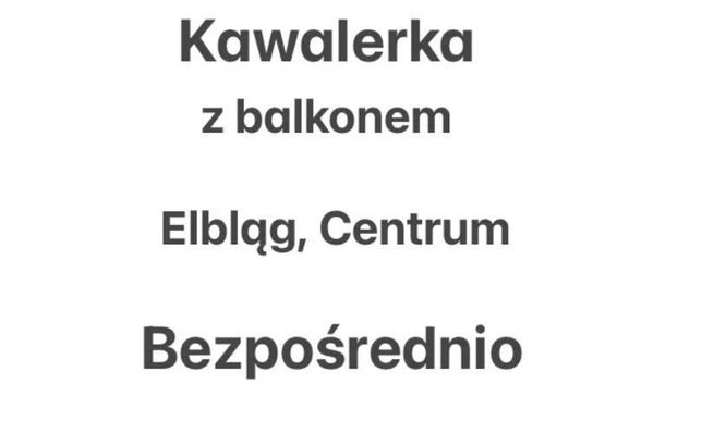 Kawalerka, Elbląg, Centrum, balkon