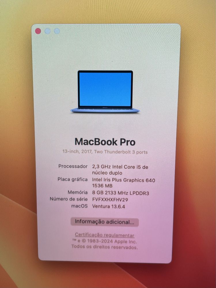 MacBook Pro 2017 13” - 256GB