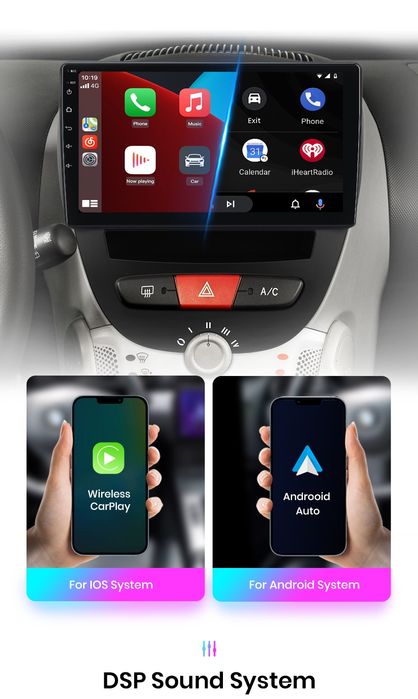 Rádio 10" android 2/32GB Toyota Aygo Peugeot 107 citroen C1 WIFI GPS