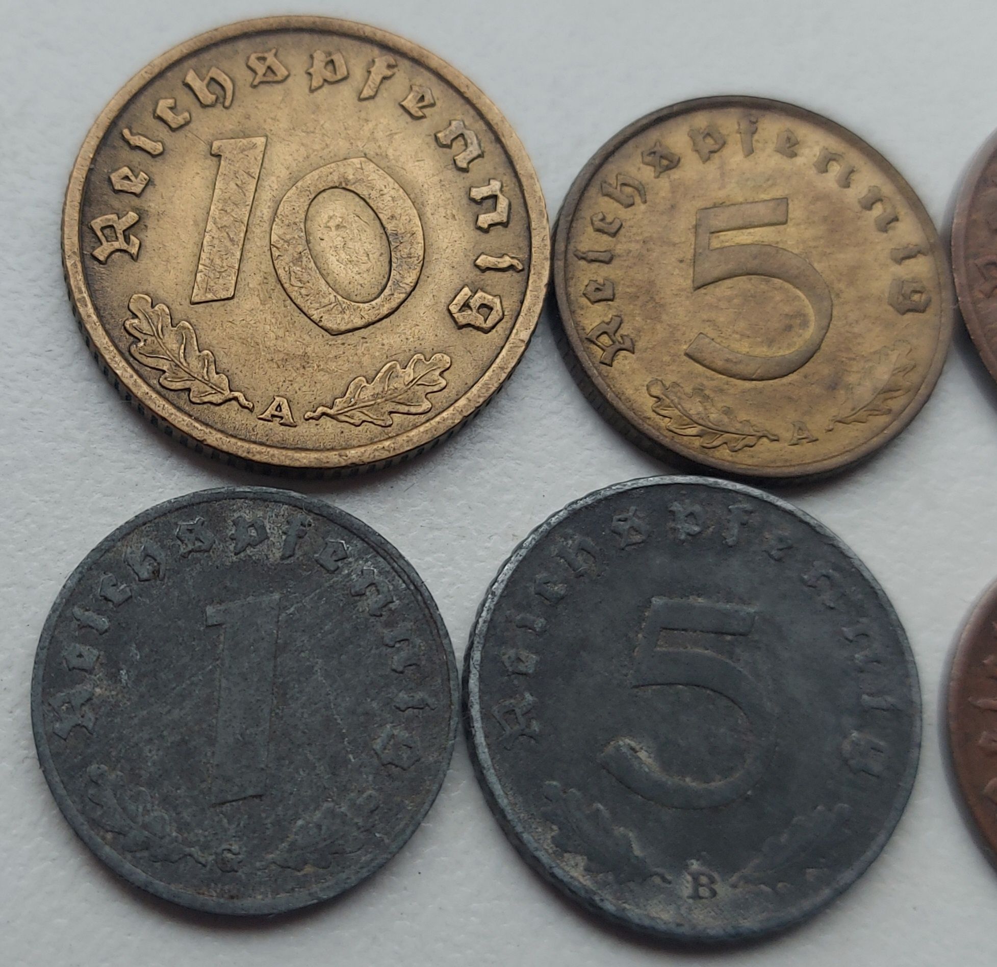 3 Рейх 1937 - 1942 р. 1 2 5 10 пфенніг 6 монет алюмінієва бронза цинк