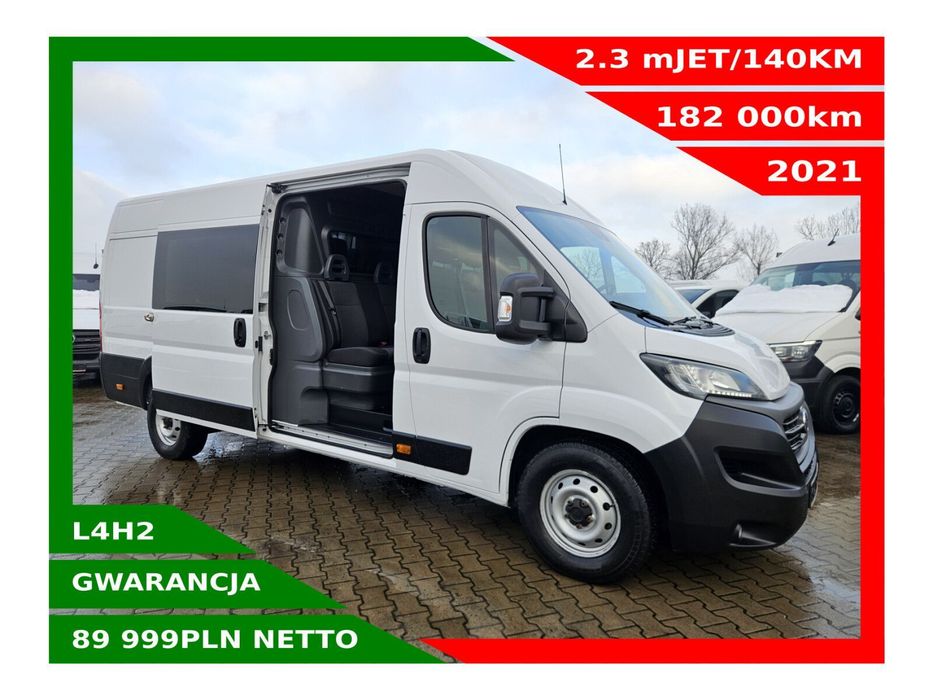 Fiat Ducato L4H2 *89999zł NETTO* 2.3 MultiJET/140KM  Duża Navi, Tempomat, Kamera Klimatronik AndroidAuto