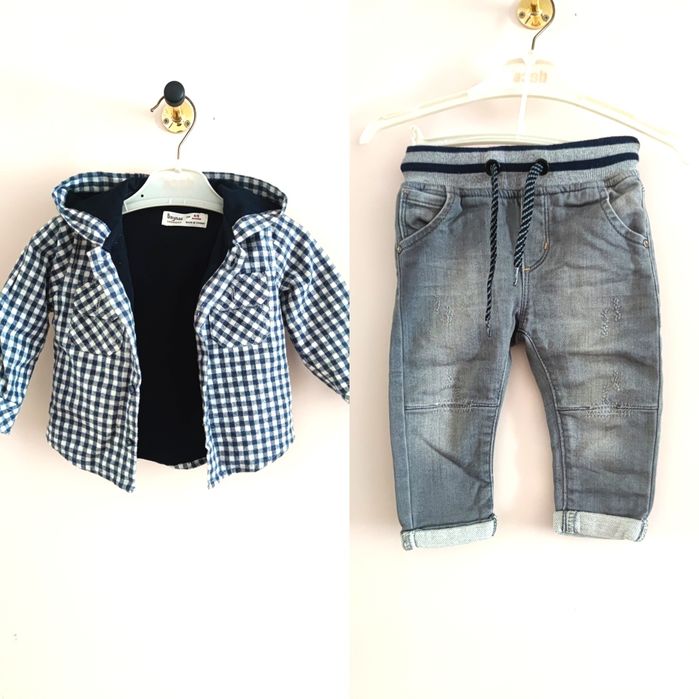 Фланелевая куртка/рубашка и джинсы в новом состоянии, Турция