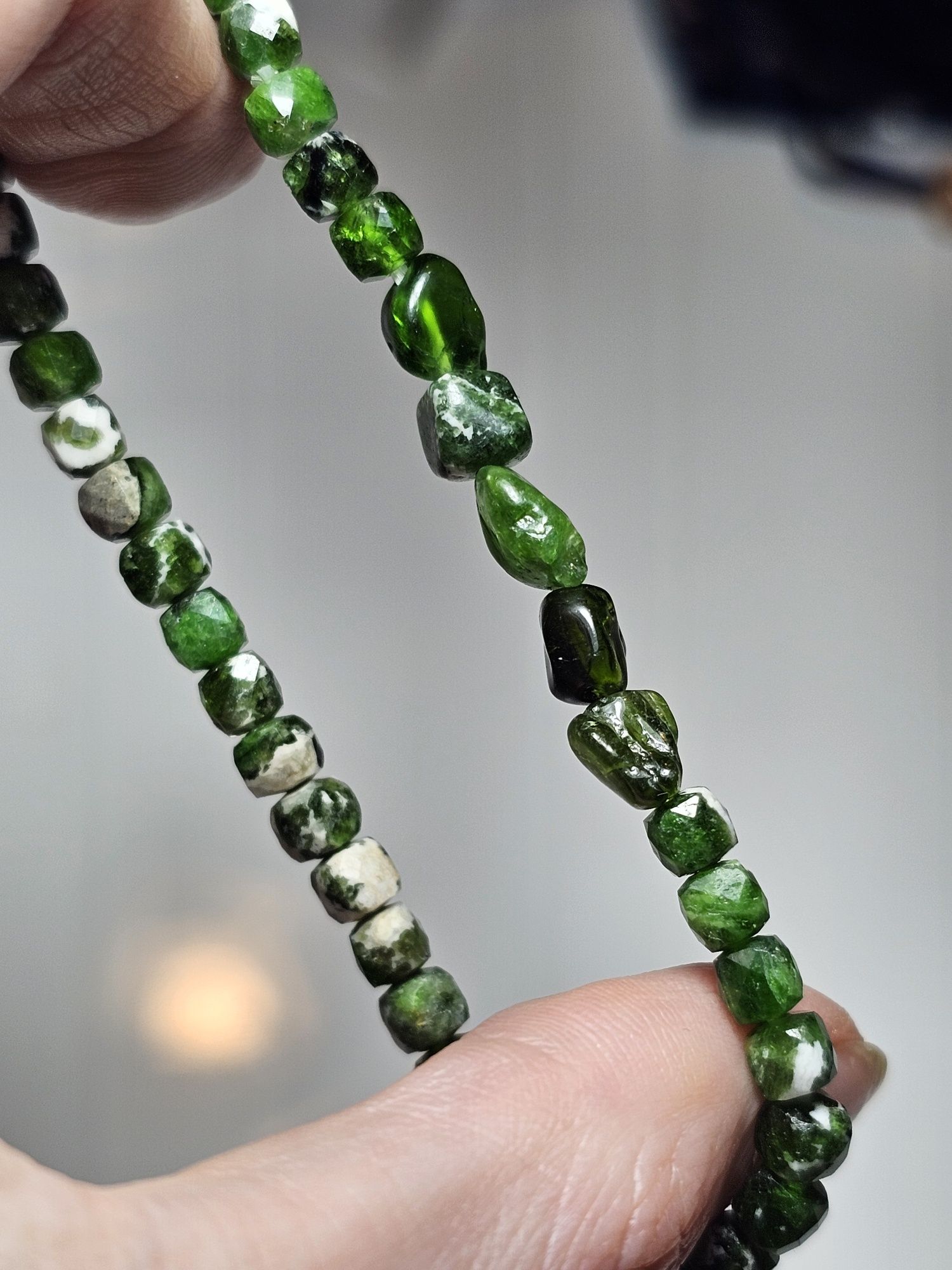 Bransoletka z diopside naturalny 18cm