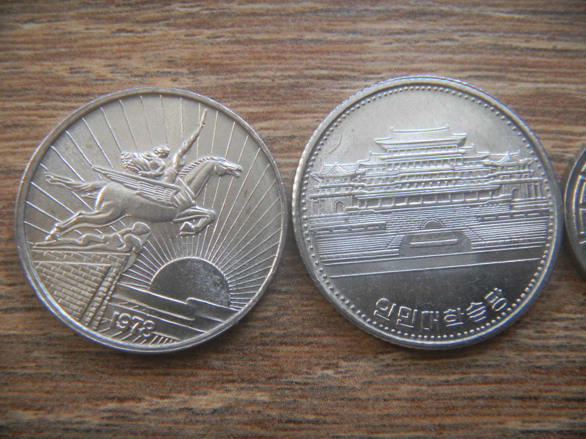 Северная Корея 1 5 10 50 чон 1 вон 1959 - 1987 aUNC набор 5 монет
