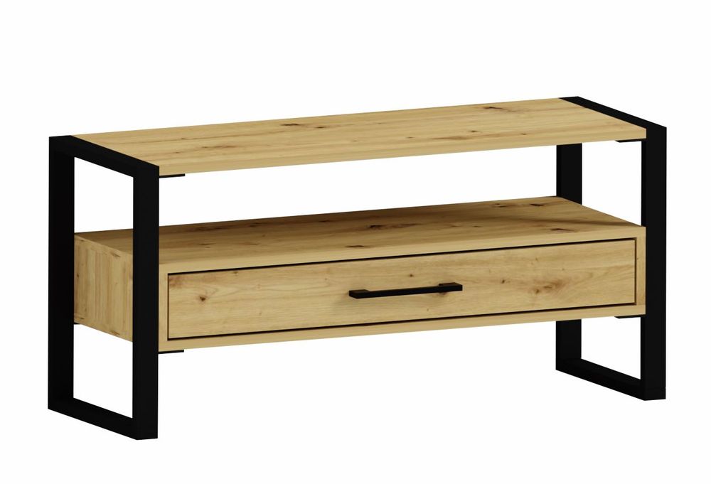 Szafka RTV Stojąca Loft 100 cm z Szufladą na Płyty Pudełka