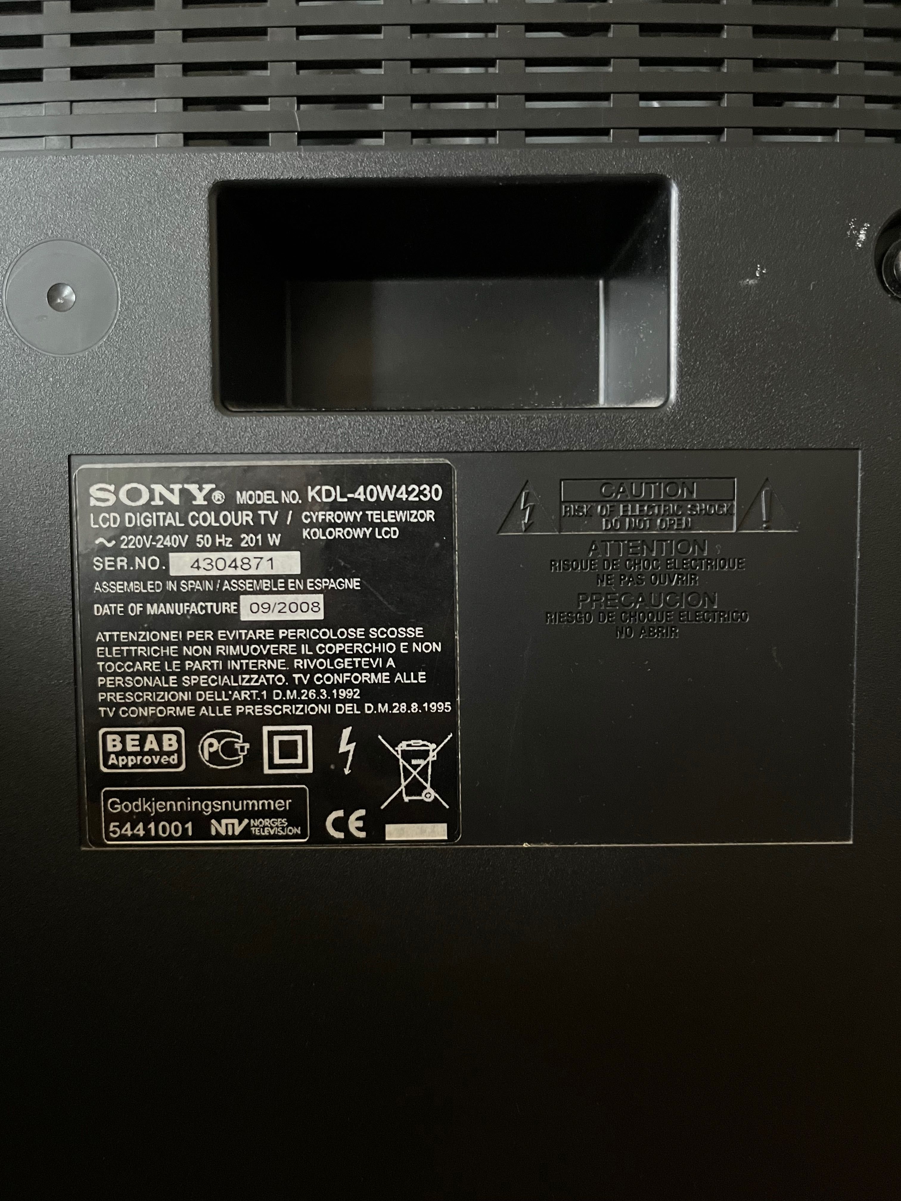 TV SONY bravia KDL-40W4230