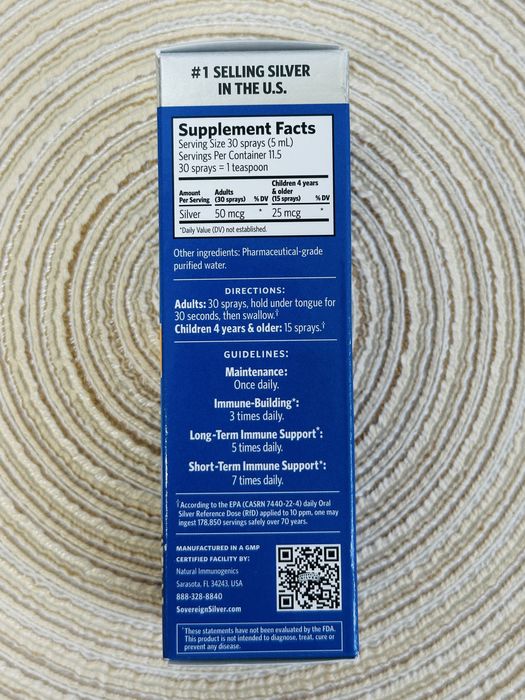 Коллоидное серебро Sovereign Silver с пипеткой и распылителями ХАРЬКОВ