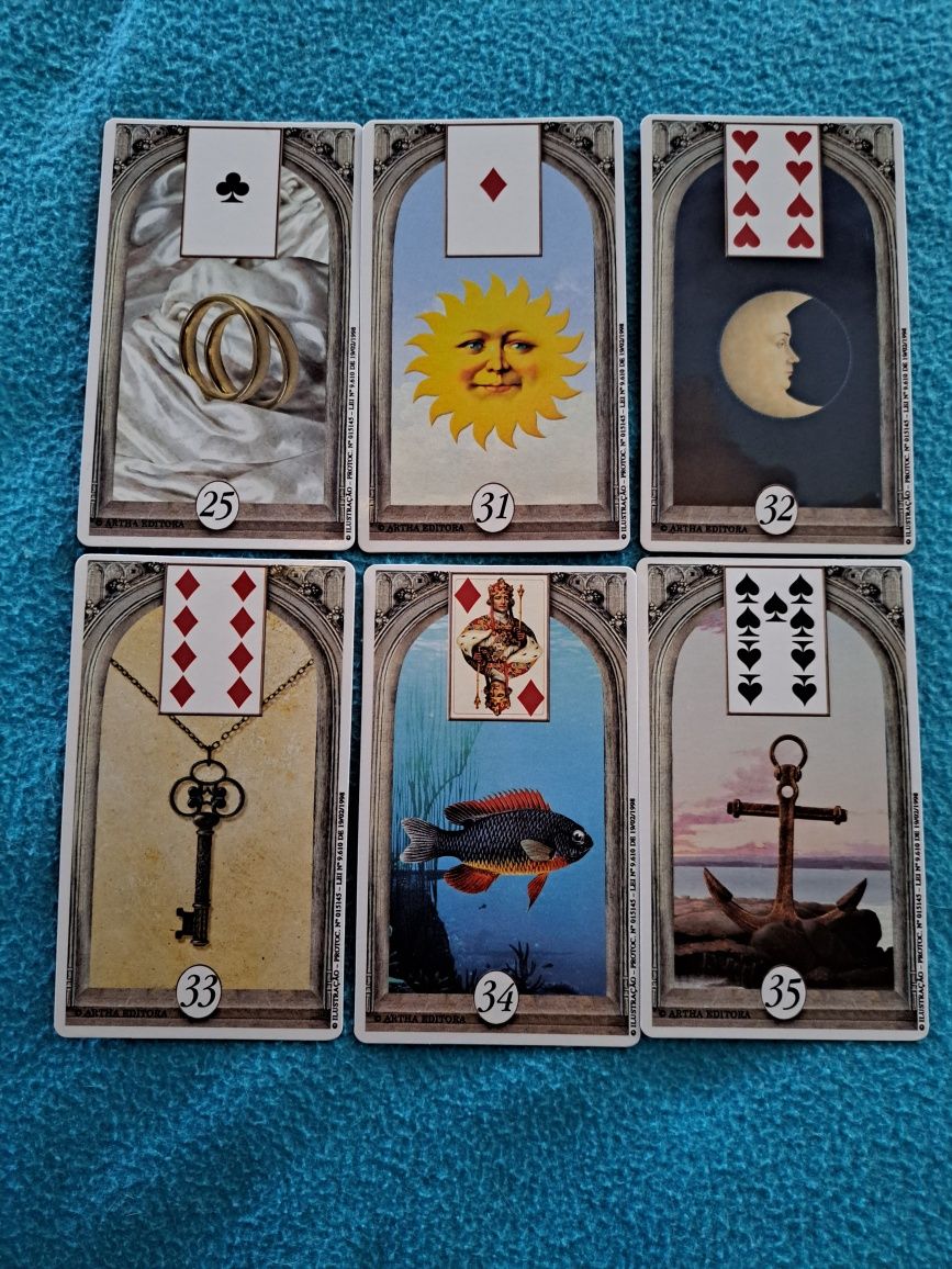 Baralho de cartas da Vovó  Cigana, 36 cartas ilustradas, novo.