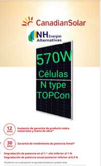 Canadian Solar Ntype TOPCon 570W painel fotovoltaico monocristalino pv