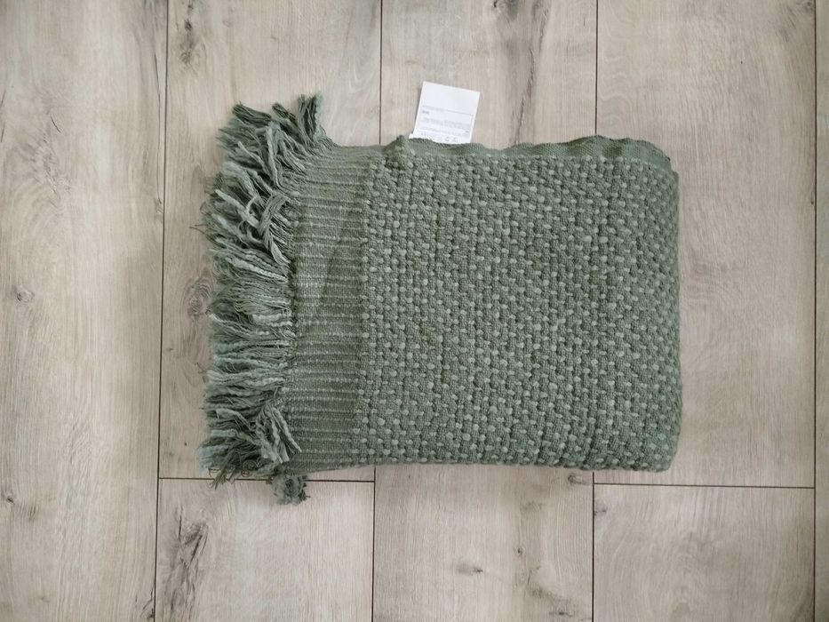Lapptag Ikea, pled/koc zielony, 130x170cm. 60% bawełna, 40% wełna