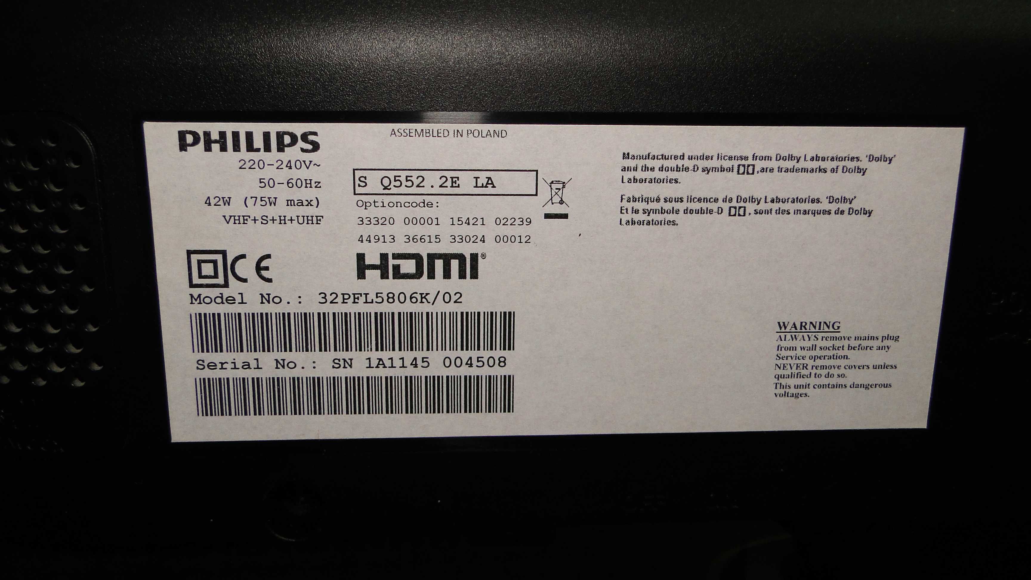 Телевізор Philips 32'' 32PFL5806K Full HD 200Hz  Led Edge