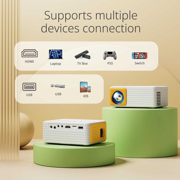 Mini projektor przenośny - Full HD 1080P obsługuje, YOTON Y3